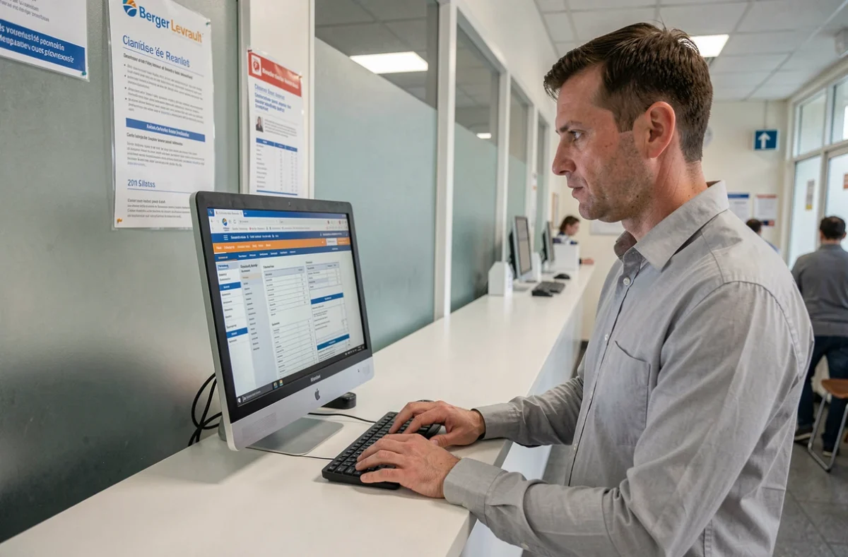 Agent municipal consultant le catalogue en ligne Berger Levrault pour commander des formulaires CERFA et registres officiels