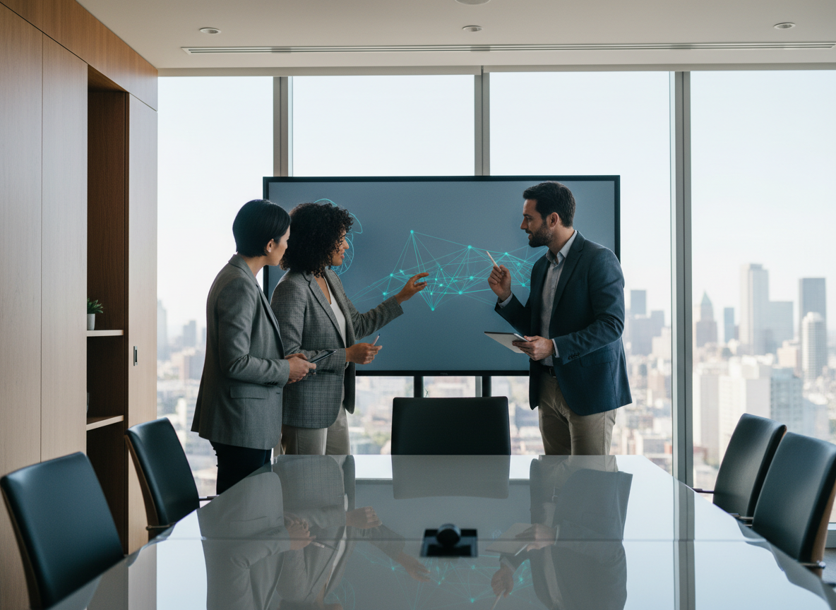 Groupe de professionnels lors d