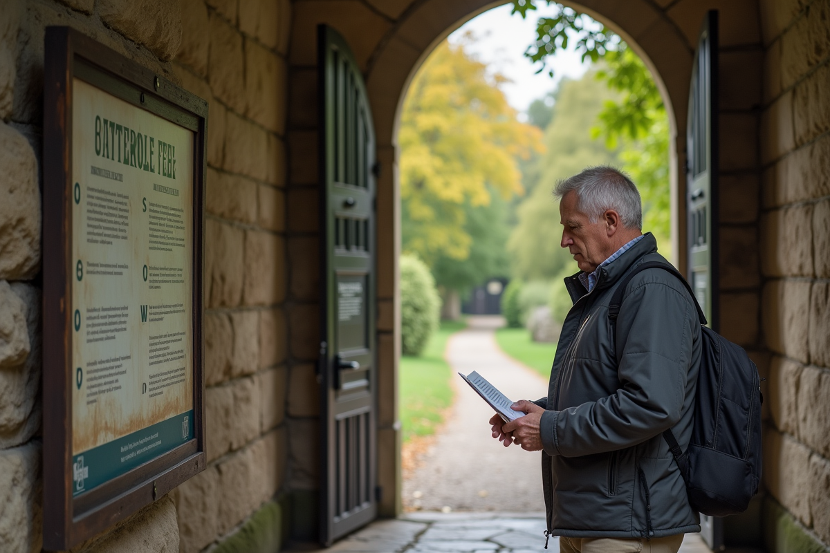 Homme lisant panneau des tarifs à l