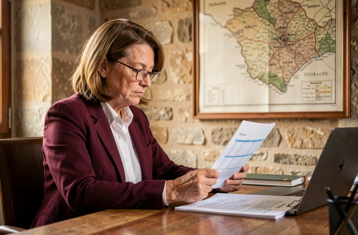 Experte-comptable de Sofideec Baker Tilly Chinon dans un bureau en pierre typique de la région de Chinon